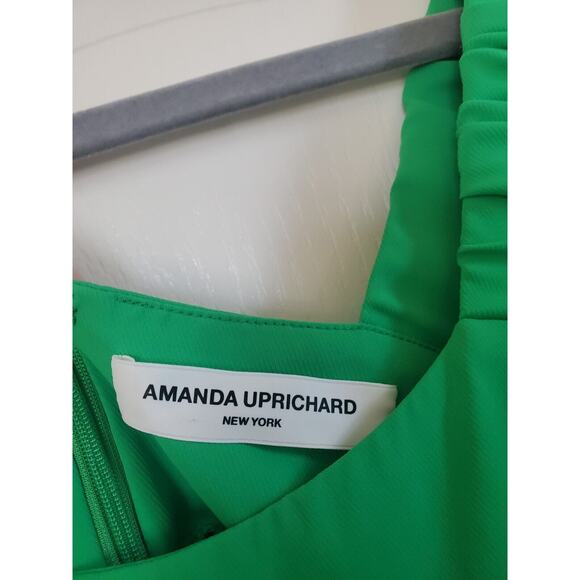 Amanda Uprichard Nicolia Grass Green Sleeveless Tiered Ruffle Mini Dress, Small - Picture 4 of 13